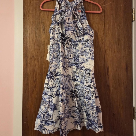 BNWT Calypso St. Barth white and blue halter neck dress size x-small - Picture 5 of 8